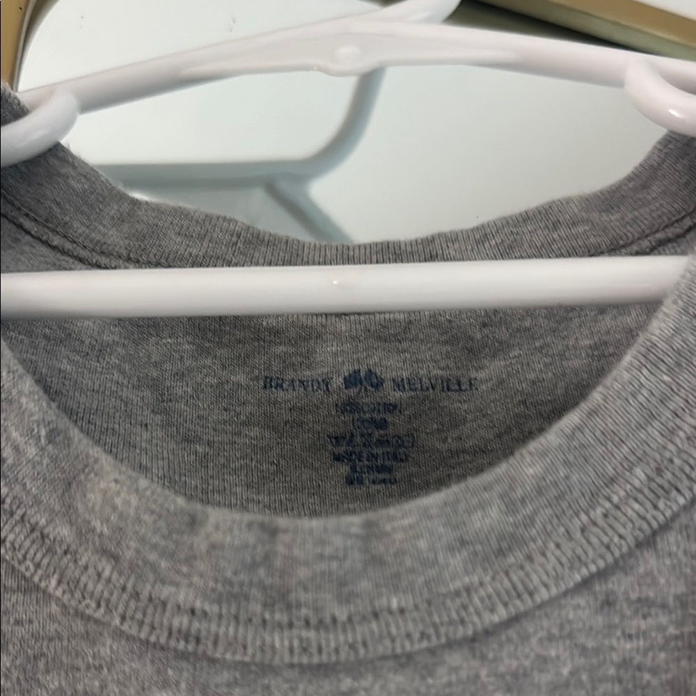 Brandy Melville Gray Crewneck Tee - Picture 2 of 2
